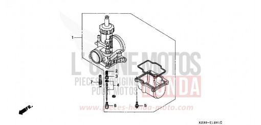 VERGASER ZUSATZBAUTEILE (SATZ) CR250RP de 1993
